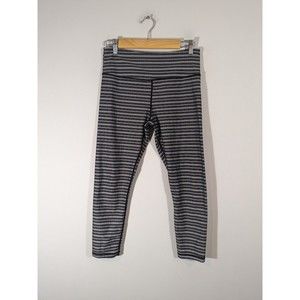 ZYIA Active EUC Black White Stripe Active Leggings Women Size 8 - 10